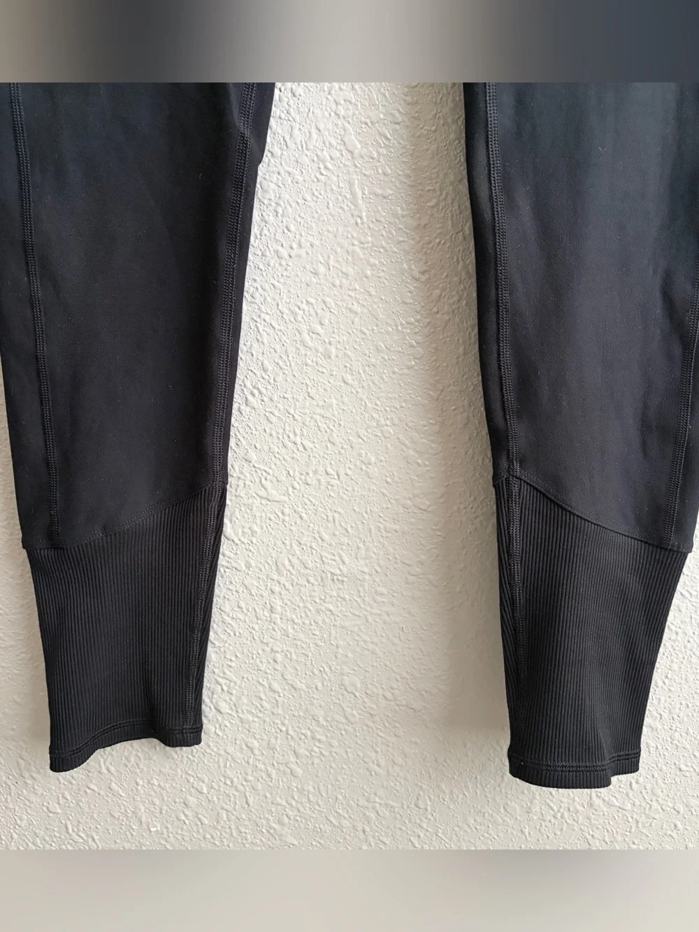 Alo Yoga Black Alosoft High Waist Lounge Leggings With Ribbed Waist Ankles